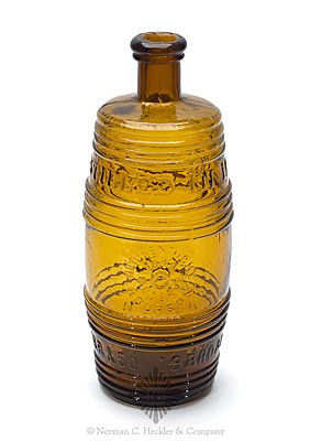 "Distilled In 1848 / Old Kentucky / 1849 / Reserve / Bourbon / A.M. Binninger & Co. 19 Broad St. N.Y." Figural Whiskey Bottle, H #11