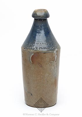 "Ira Harvey. / Bottle Not Sold." Stoneware Beer Bottle