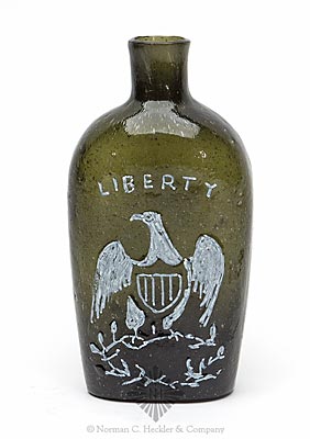 "Liberty" And Eagle - "Willington / Glass / Co / West Willington / Conn" Historical Flask, GII-63