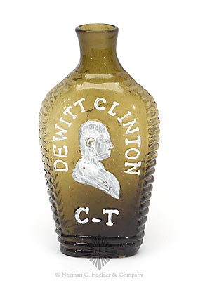 "Lafayette" And Bust - "DeWitt Clinton" And Bust Portrait Flask, GI-81