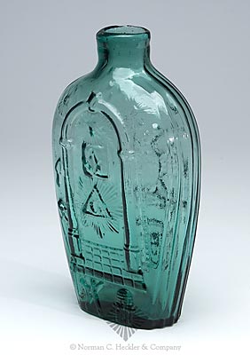 Masonic - Eagle And "JP" Historical Flask, GIV-1