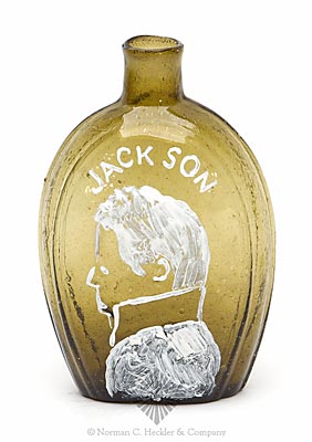 "Washington" And Bust - "Jackson" And Bust Portrait Flask, GI-34
