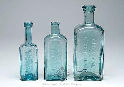 Lot Of Three Pontiled Medicine Bottles, AAM pgs. 36, 139, and 469