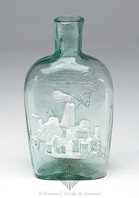 "Isabella / Glassworks" And Anchor - Glasshouse Pictorial Flask, GXIII-57
