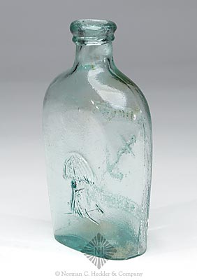 "Baltimore / Glassworks" And Anchor - Sheaf Of Grain Pictorial Flask, GXIII-49