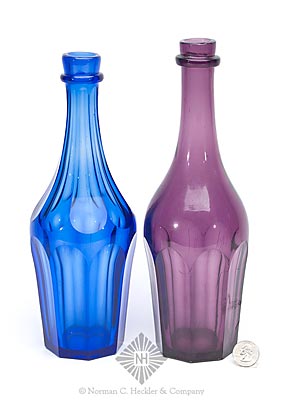Two Pressed Glass Decanters, Similar in form to American Glass 1760-1930 The Toledo Museum Of Art pg. 540