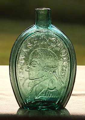 "Washington" And Bust - Taylor Bust And "Bridgeton * New Jersey" Portrait Flask, GI-24