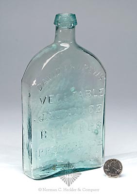 "David Andrews' / Vegetable / Jaundice / Bitters / Providence / R.I." Figural Bitters Bottle, R/H #A-57