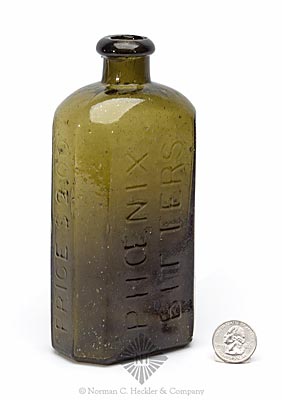 "John / Moffat / Price $ 2,00 / Phoenix / Bitters / New-York" Bitters Bottle, R/H #M-108