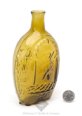 Masonic - Eagle And "Zanesville / Ohio / J. Shepard & Co." Historical Flask, GIV-32