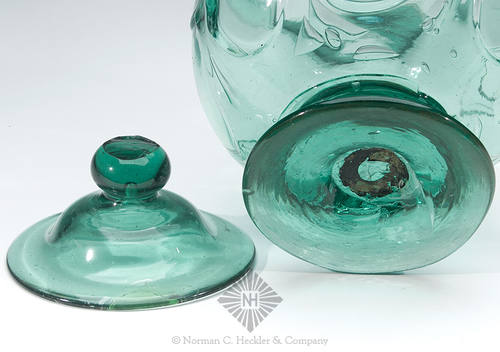 Freeblown Covered Lily-Pad Sugar Bowl, Similar to McK plate 68, #14 and P fig. 113