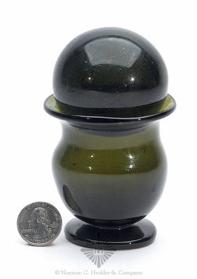 Freeblown Vase And Witch Ball Cover, Similar to the items pictured in McK, plate 69