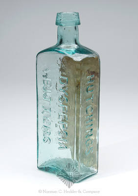 "Hutchings / Dyspepsia / Bitters / New. York." Bottle, R/H #H-218