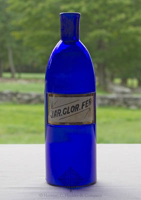 "Jar.Clor.Fer" Label Under Glass Apothecary Storage Jar