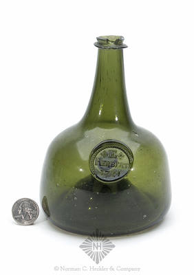 "E / Herbert / 1721" Sealed Black Glass Wine Bottle, ASB pg. 592
