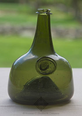 "E / Herbert / 1721" Sealed Black Glass Wine Bottle, ASB pg. 592