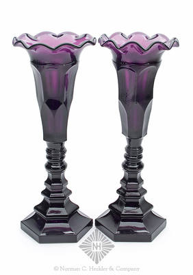 Pair Of Pressed Glass Vases, JK #223