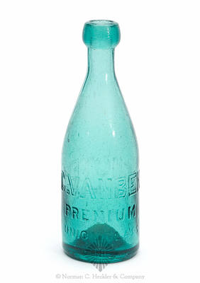 "G. Van Benschoten / Premium Soda Water / Union Glass Works Phila" Soda Water Bottle, WB pg. 26 and 27