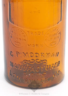 "J.H. Cutter / Old / Bourbon / (Barrel) / Trade / Mark / C.P. Moorman / Manufacturer / Louisville. K.Y." - "Cutter / Whisky" Bottle, JT #37