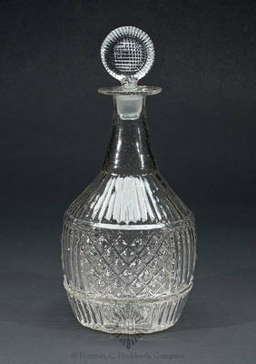 "Rum" Embossed Blown Three Mold Decanter, GII-27, Type 23 stopper