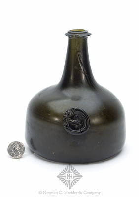 Rooster Sealed Black Glass Wine Bottle, Similar in form to AG plate 17, #1