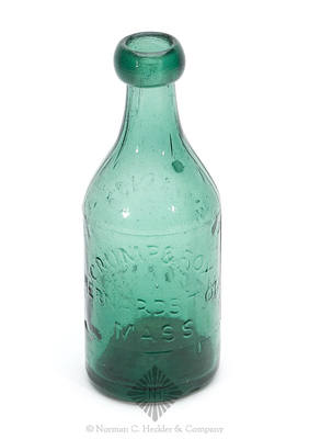 "Crump & Fox / Bernardston / Mass" - "Superior / (Slug Plate) / Soda Water" Bottle
