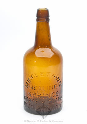 "Middletown / Healing / Springs / Grays & Clark / Middletown. VT." Mineral Water Bottle, T #V-12, variant 3