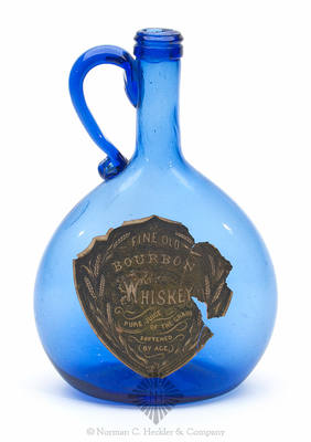 Freeblown Label Only Whiskey Jug, Similar in form and construction to MW plate 48, #4