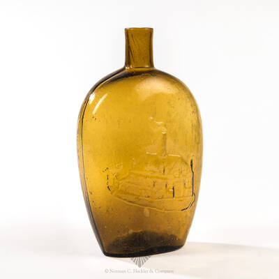 " Isabella / ( Anchor ) / Glass Works " Historical Flask, GXIII-55