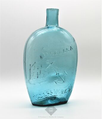 "Isabella / (Anchor) / Glass Works"- Glass Factory Historical Flask, GXIII-55