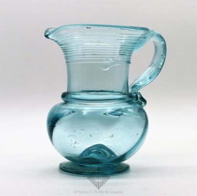Freeblown Pitcher, Classic form, exceptional threading. A special piece of tableware