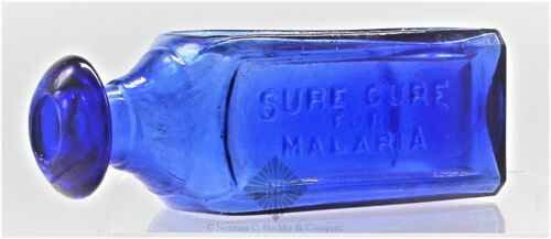 "Dr J.B. Henion's / Sure Cure / For / Malaria" Medicine Bottle