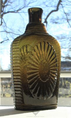 Early Sunburst Flask “Keen” New Hampshire 