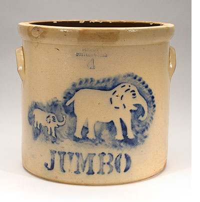 "Jumbo" Elephant Stoneware Crock
